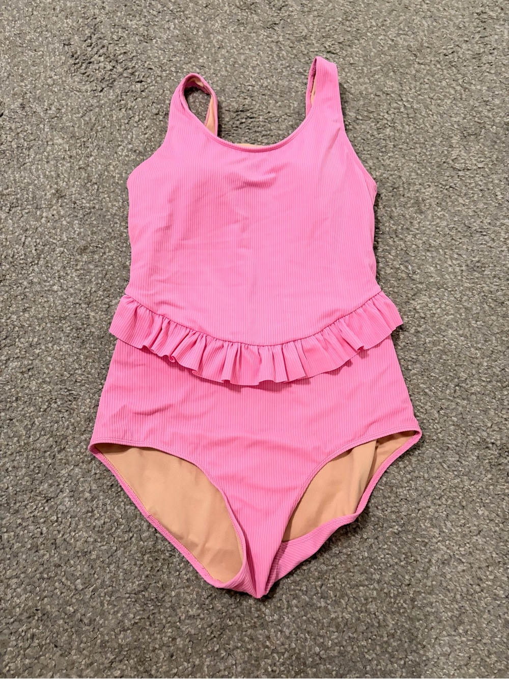 Womens Pink Ruffle One-Piece Swimsuit - Classic Scoop